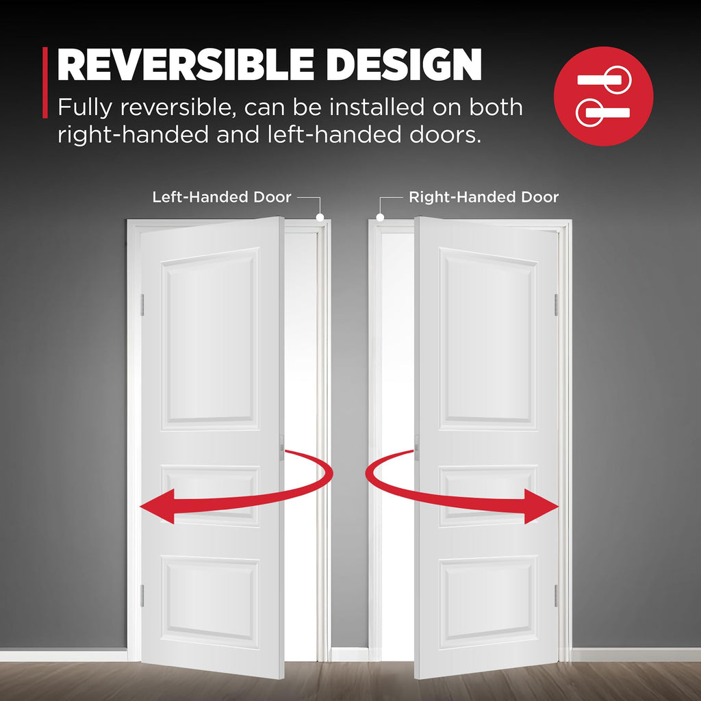 Casey Interior Square Privacy Door Handle with Lock, Door Lever , Satin Brass, Reversible Keyless Push Button Lock