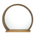 Décor Round Wall Mirror, Wood with Shelf, 17.75x2.75x16