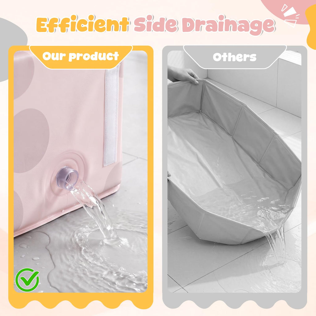 Travel Toddler Bathtub with Side Drain Plug