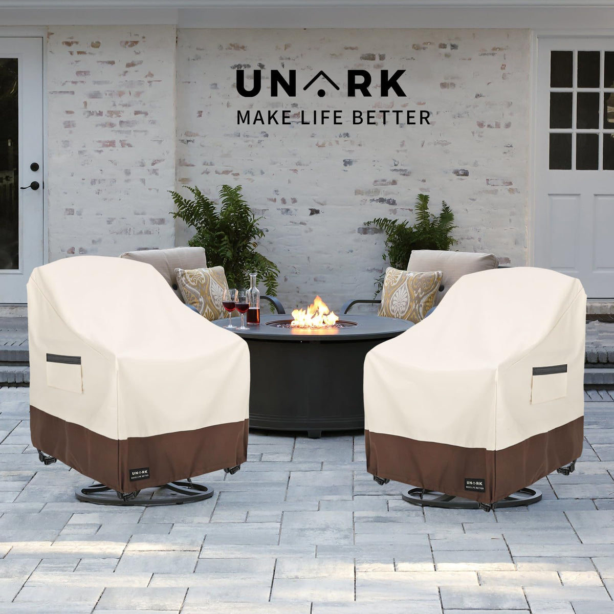Outdoor Swivel Chair Covers Waterproof 2 Pack, Outdoor Chair Covers Patio Furniture Cover for Deck Patio Swivel Chair
