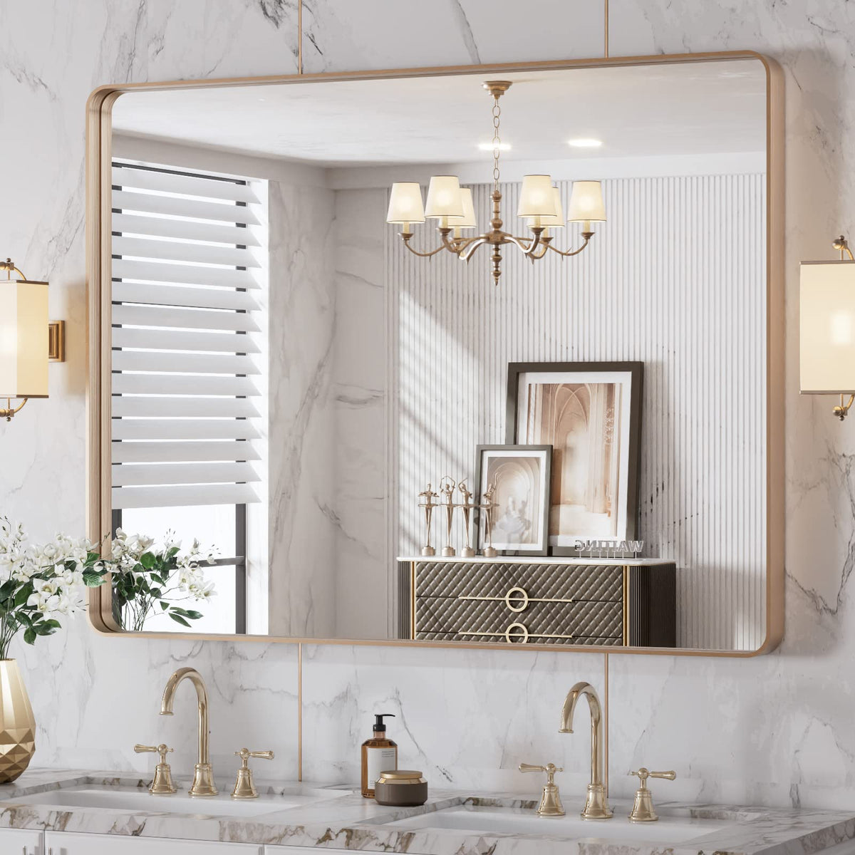 40"X30" Gold Bathroom Mirror