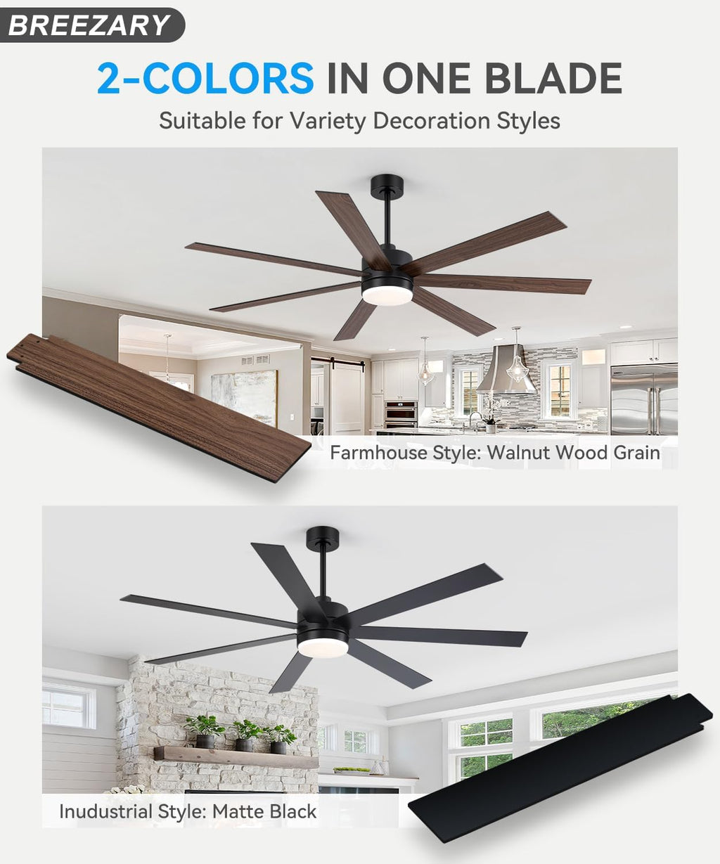 72" Ceiling Fan with Light & Remote