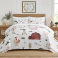 Quilt Set, 7 Pieces Farmhouse Animal Bedding, Bedspread