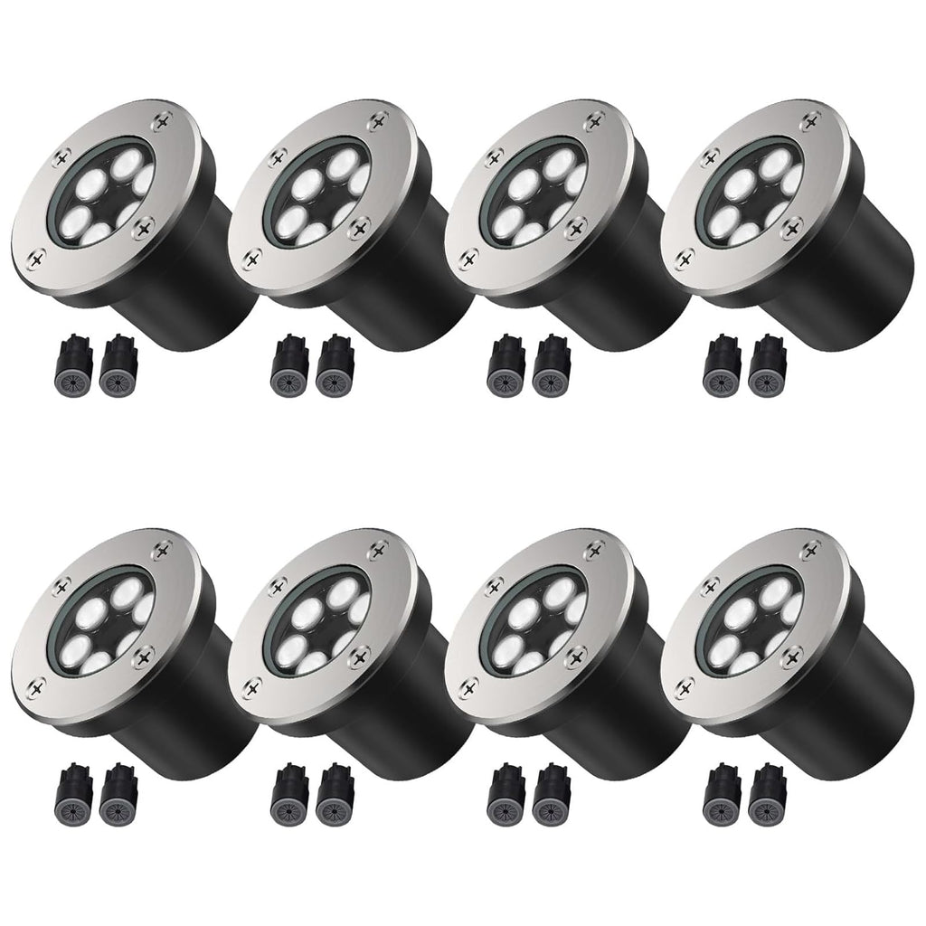 6 Pack Low Voltage Landscape Lights, 6000K LED Well Lights