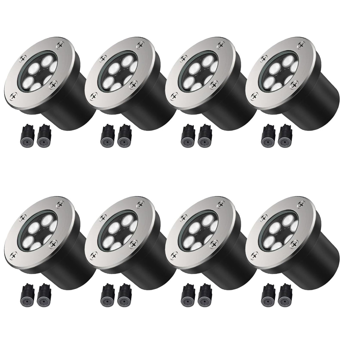 6 Pack Low Voltage Landscape Lights, 6000K LED Well Lights