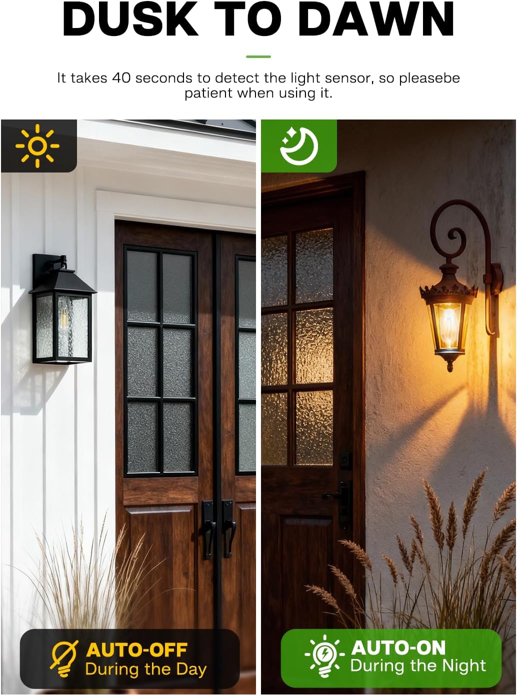 Dusk to Dawn Light Bulb Outdoor, Soft White 2700K, 6W Equivalent 60W