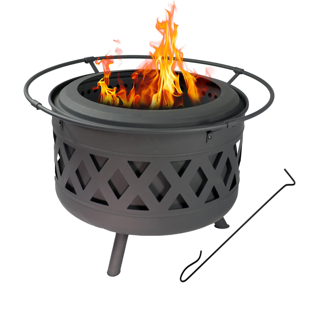 30-Inch Crossweave Smokeless Patio Fire Pit for Wood Burning