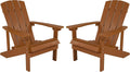 Charlestown Poly Resin Adirondack Chair - Teak - All Weather - Indoor/Outdoor - Set of 2 | All-Weather