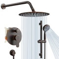10" Shower Faucet Set with Shower Slide Bar,Oil Rubbed Bronze