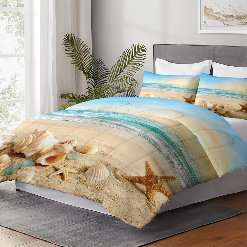 Comforter Set, 2 Pieces Coastal Beach Bedding Set