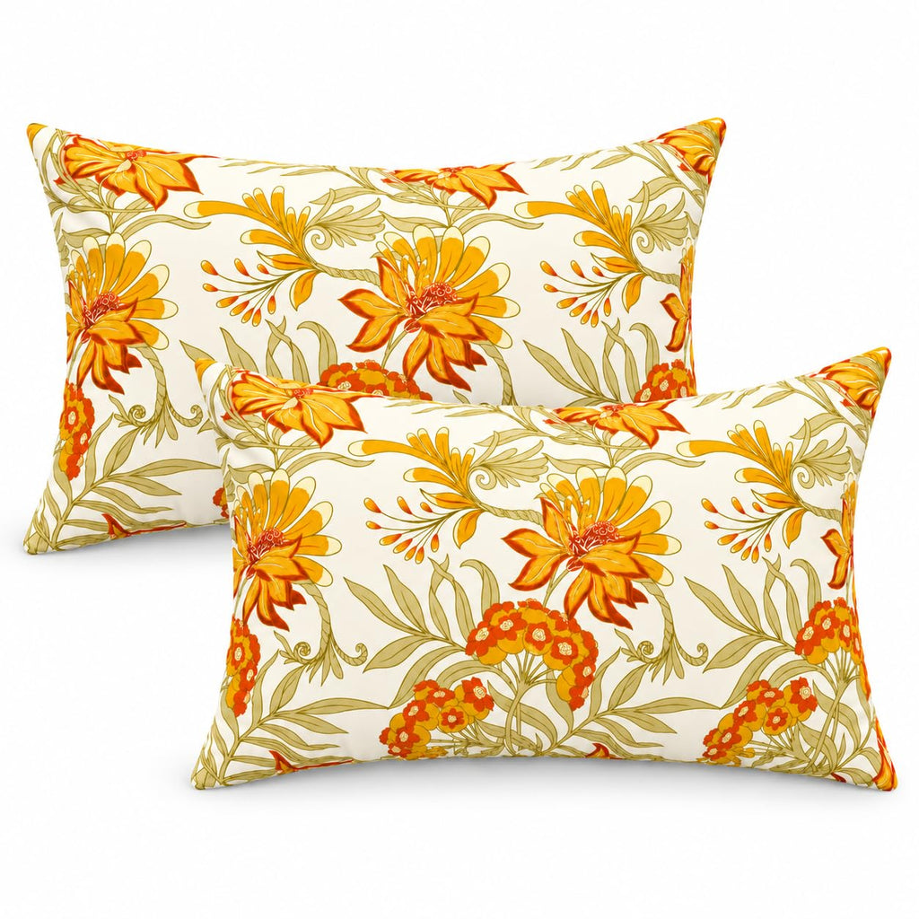Outdoor Lumbar Pillows 12"x20" Waterproof Patio Pillows with Inserts