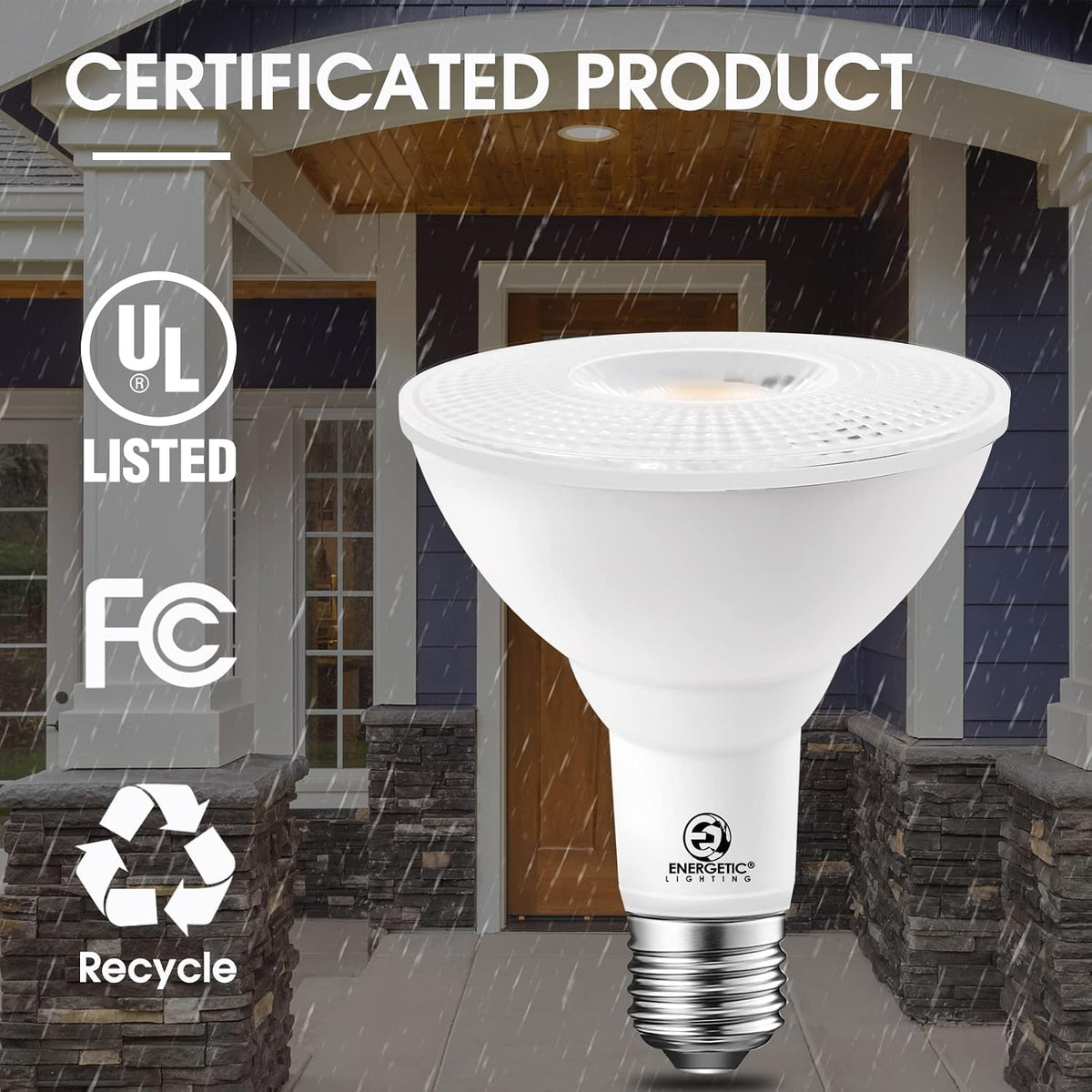 Energetic 10 Pack PAR30 LED Bulb Flood Light, 10W=75W Dimmable, E26 Base