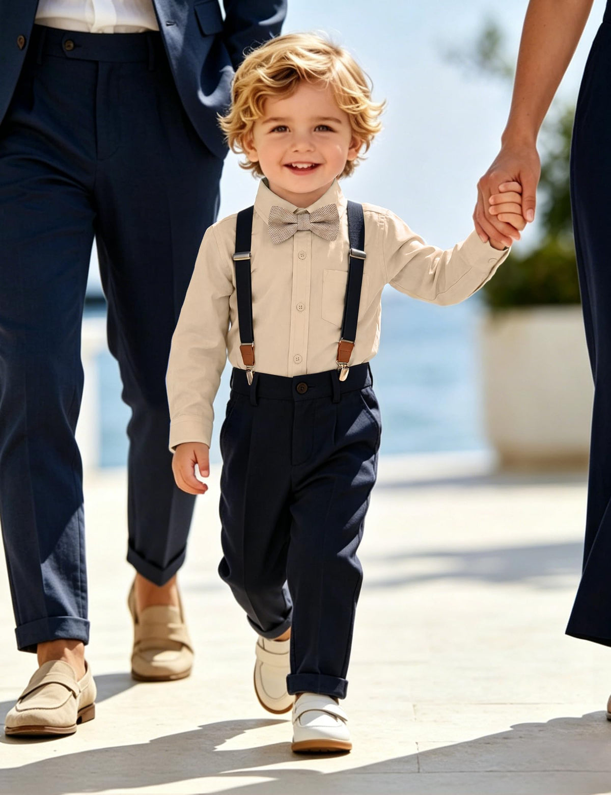 Toddler Boys Dress Shirts Long Sleeve Button Down School Uniform Shirt Khaki