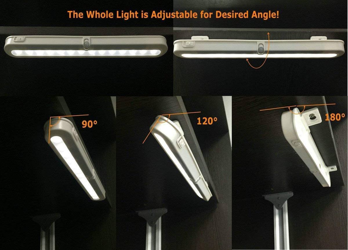 T01L LED Closet Light Super Bright 20 LED Under Cabinet Lighting Battery Powered/DC Input Wireless Motion Sensing