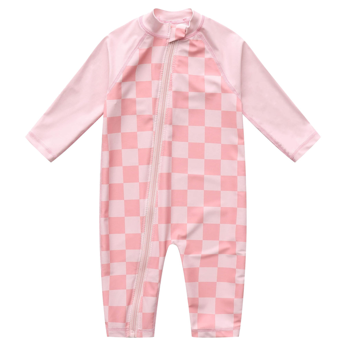 Baby Toddler Swimsuits Long Sleeve Full Zip UPF 50+ Pink