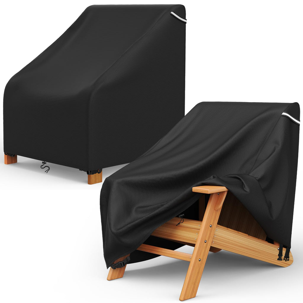 Patio Adirondack Chair Covers 2 Pack for Outdoor Waterproof Chairs Size Up to 29Wx30Dx36H inch, Heavy Duty Outdoor