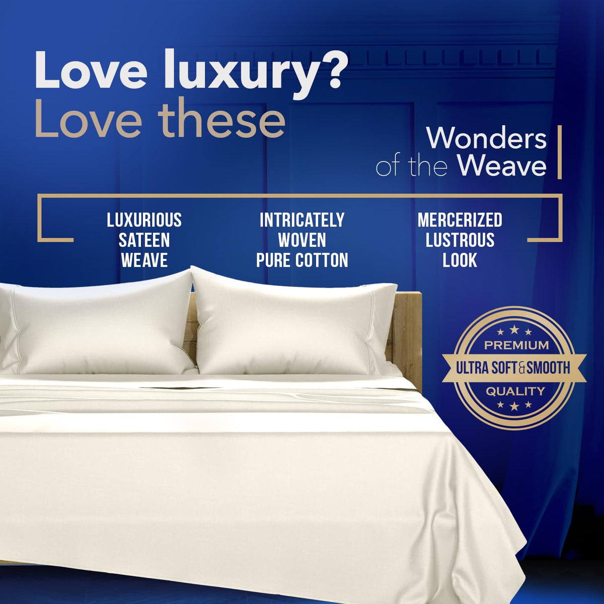 1000 Series Sheets Sets for Adjustable Bed Ivory