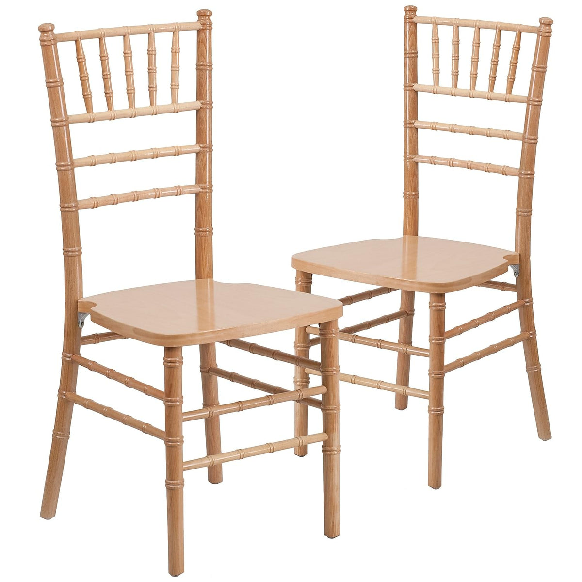 2 Pack HERCULES Series Natural Wood Chiavari Chair