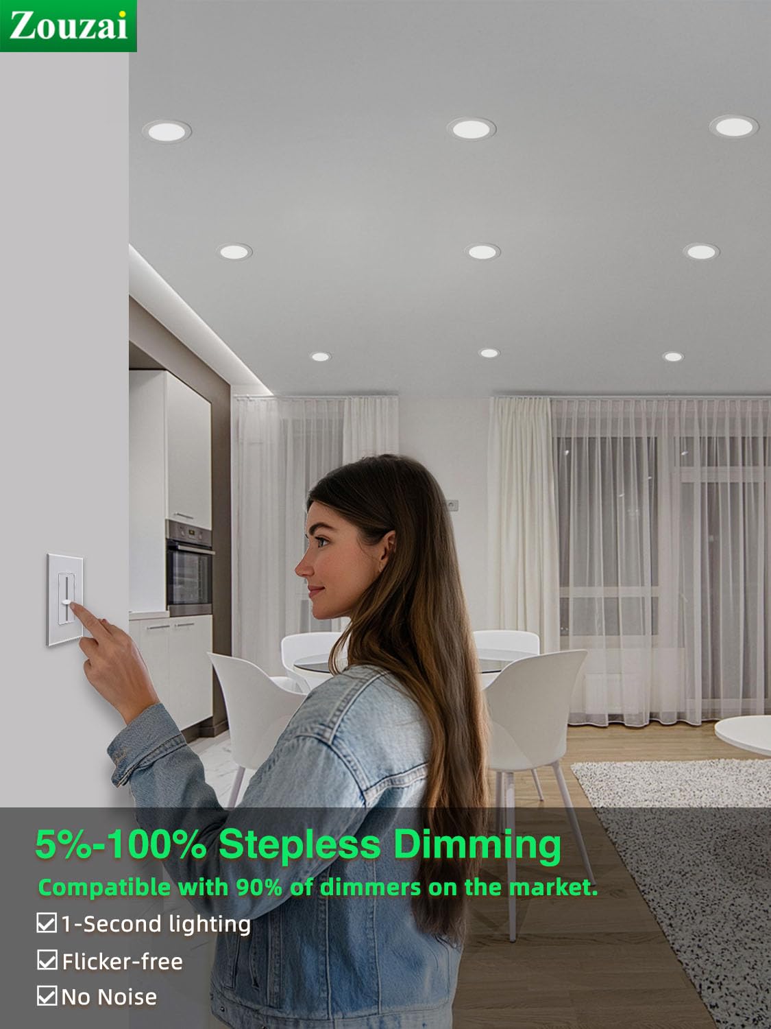 6 Pack 4 Inch LED Recessed Ceiling Light, 810LM, 5CCT, Dimmable