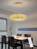 24-Inch Gold Ring Crystal Chandelier in Modern Style for Kitchen Islands