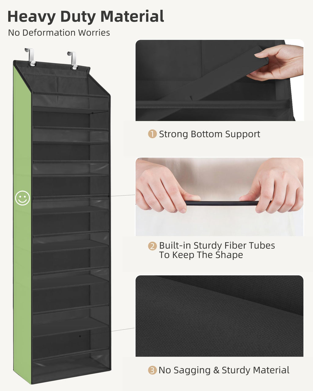 Over Door Organizer Hanging Shelves Large Clear Deep Pockets