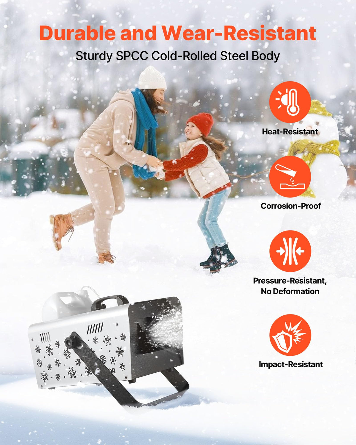 Snow Machine, 1500W Handheld/Hanging Snow Maker By Wireless Remote Control, Portable Snowmaking Machine, High Output