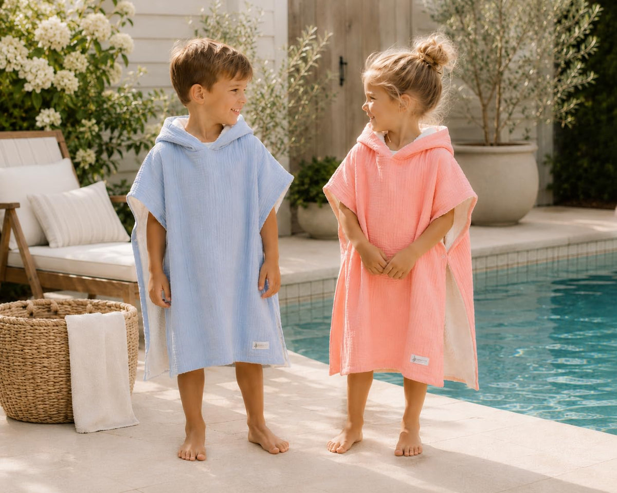 Hooded Poncho Towel for Babies, Kids, and Toddlers - Versatile Swim and Bath Coverup for Beach and Pool Fun