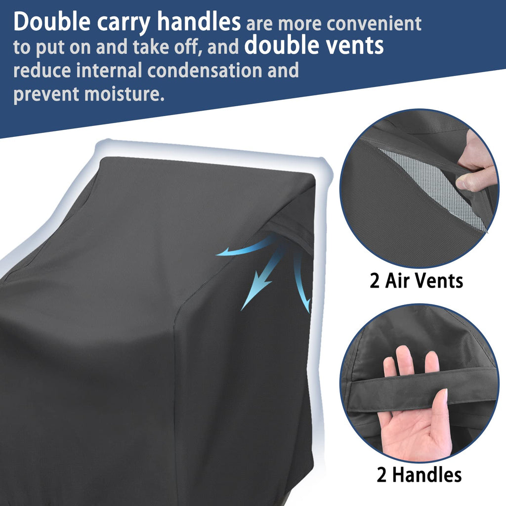 Outdoor Rocking Chair Cover, Waterproof 420D Patio Chair Cover, Black