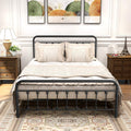 Metal Bed Frame with Headboard and Footboard Farmhouse Platform Bed Frame Under Bed Storage No Box