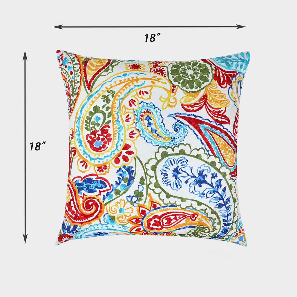 Water Resistant Outdoor Throw Pillows Furniture, 18x18 Inch Decorative Pillows Set of 2 with Insert, Hidden Zipper