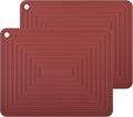 Silicone Trivets for Hot Dishes Pots and Pans, Red Hot Pads, Heat Resistant Mat for Counter, Multi-Purpose Silicone - Set of 2