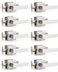 10 Pack Square Door Lever Door Lock Handle Lockset Keyless Doorknobs Passage Knobs Lockset Interior Hallway Passage