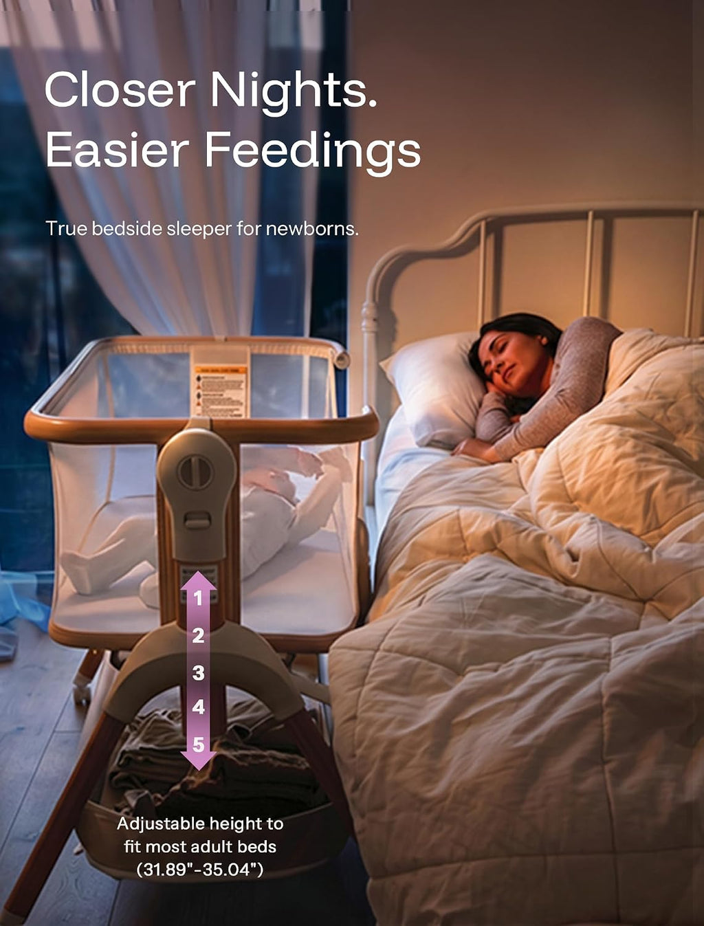 Cuddly Baby Bassinet - BSA & JPMA Certified, Ultra-Breathable and Completely Washable Mattress