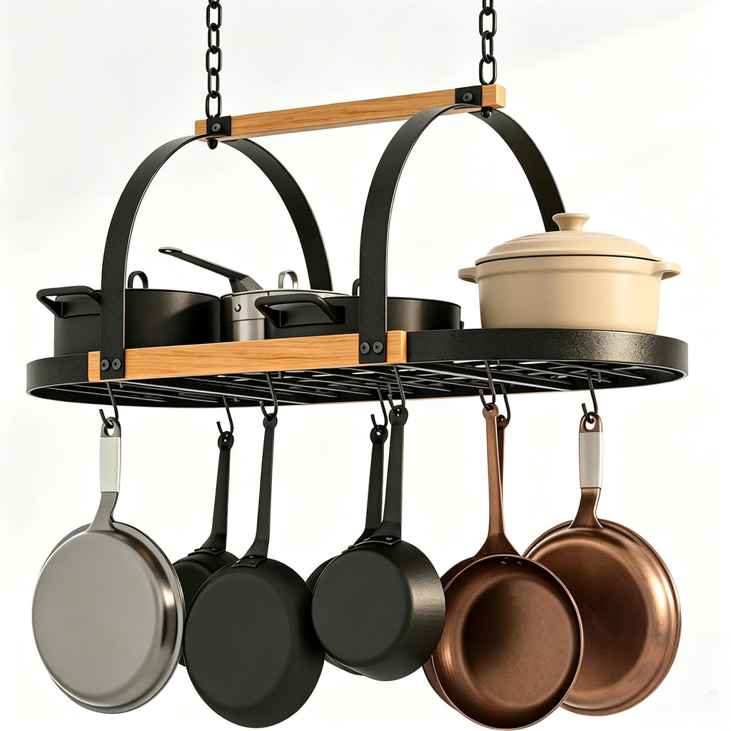 Heavy Duty Hanging Pot Rack, Ceiling Mount, 130 lb Capacity