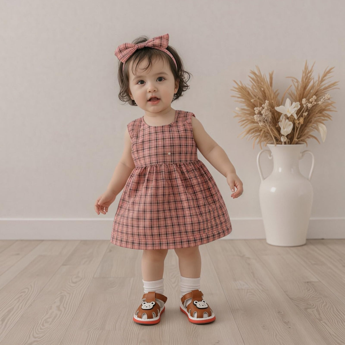 Baby Boys Girls Summer Sandals Cute Bear Pattern Squeaky Shoes Non-Slip Newborn First Walking Shoes