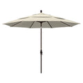 Umbrella 11' Round Aluminum Market Umbrella, Crank Lift, Collar Tilt, Antique Beige