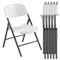350 Weight Limit Heavy Duty Plastic Folding Chair with Reinforced Steel Frame for Indoor and Outdoor, Wedding, Party