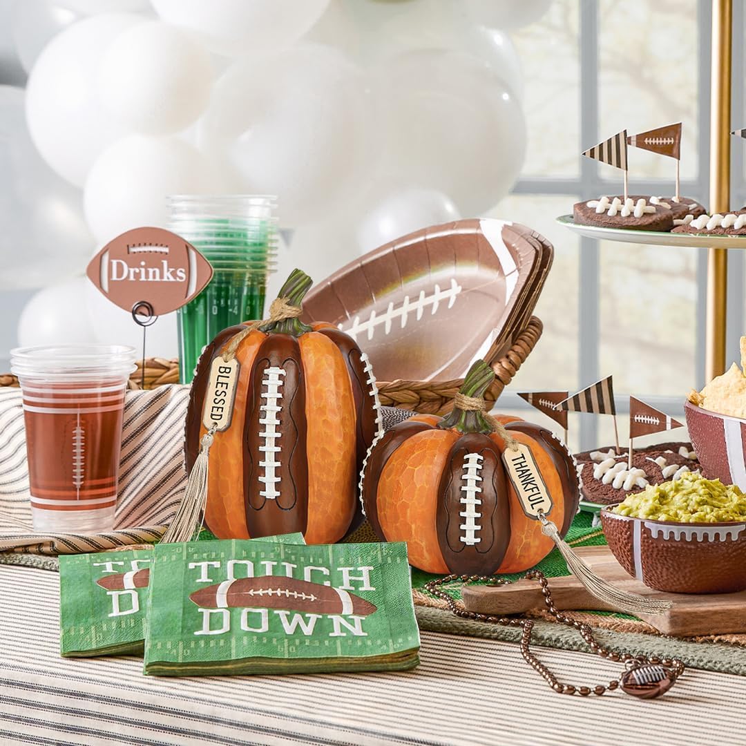 Fall Football Decor Pumpkins Artificial Resin Pumpkins Figurine Gift