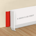 Wall Baseboard Trim 4 Inch x 20 Feet, Flexible Self-Adhesive Rubber Baseboard for Walls, Peel and Stick