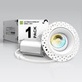2 Inch Trimless Gimbal LED Recessed Ceiling Light Fixture, Adjustable Directional Downlight with Junction Box, 5CCT