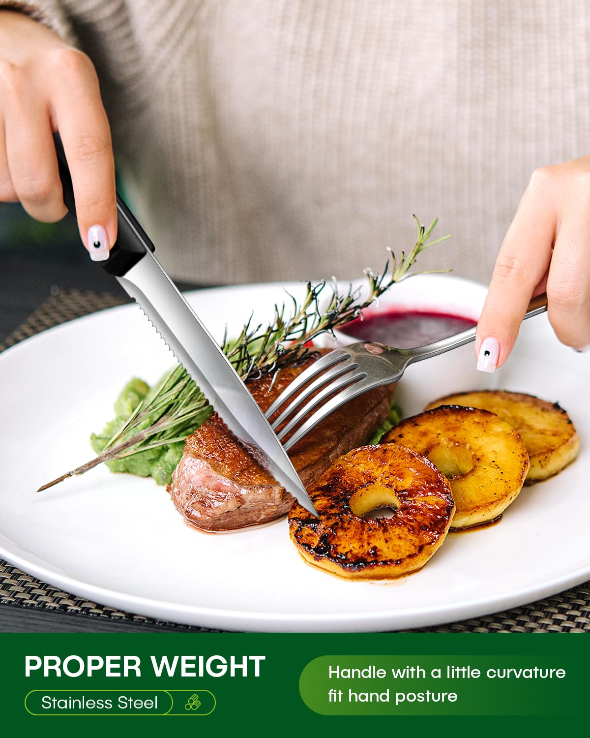 72 Pcs Silverware Set with Steak Knives Food-Grade Stainless Steel Flatware Set for 12 Mirror Cutlery Include Forks