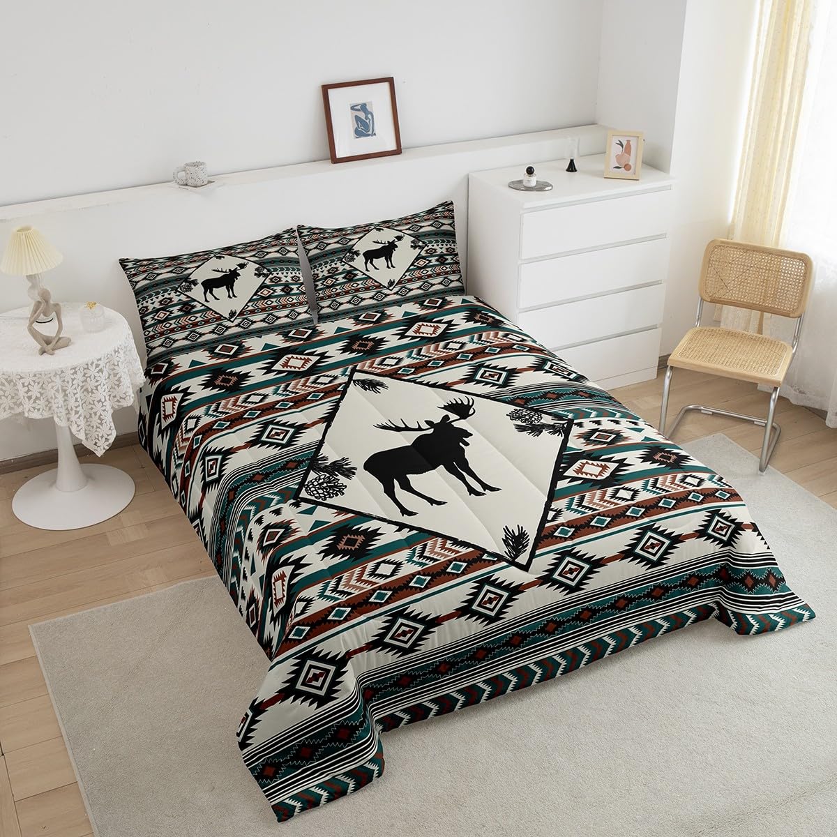 Rustic Moose Comforter Set Cabin Lodge Southwest