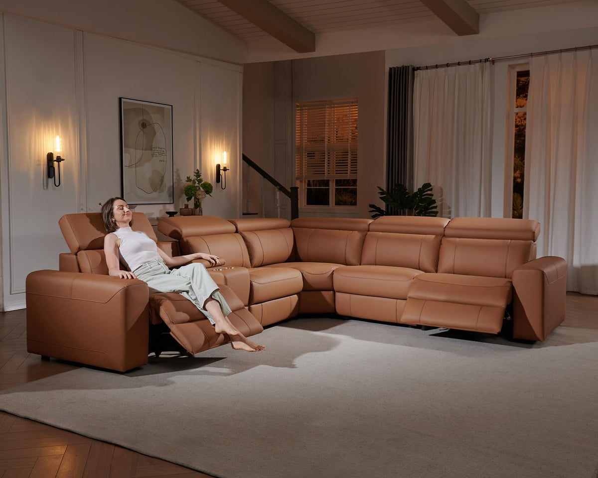Power Reclining Sectional, Sectional Recliner, Leather Reclining Sectional
