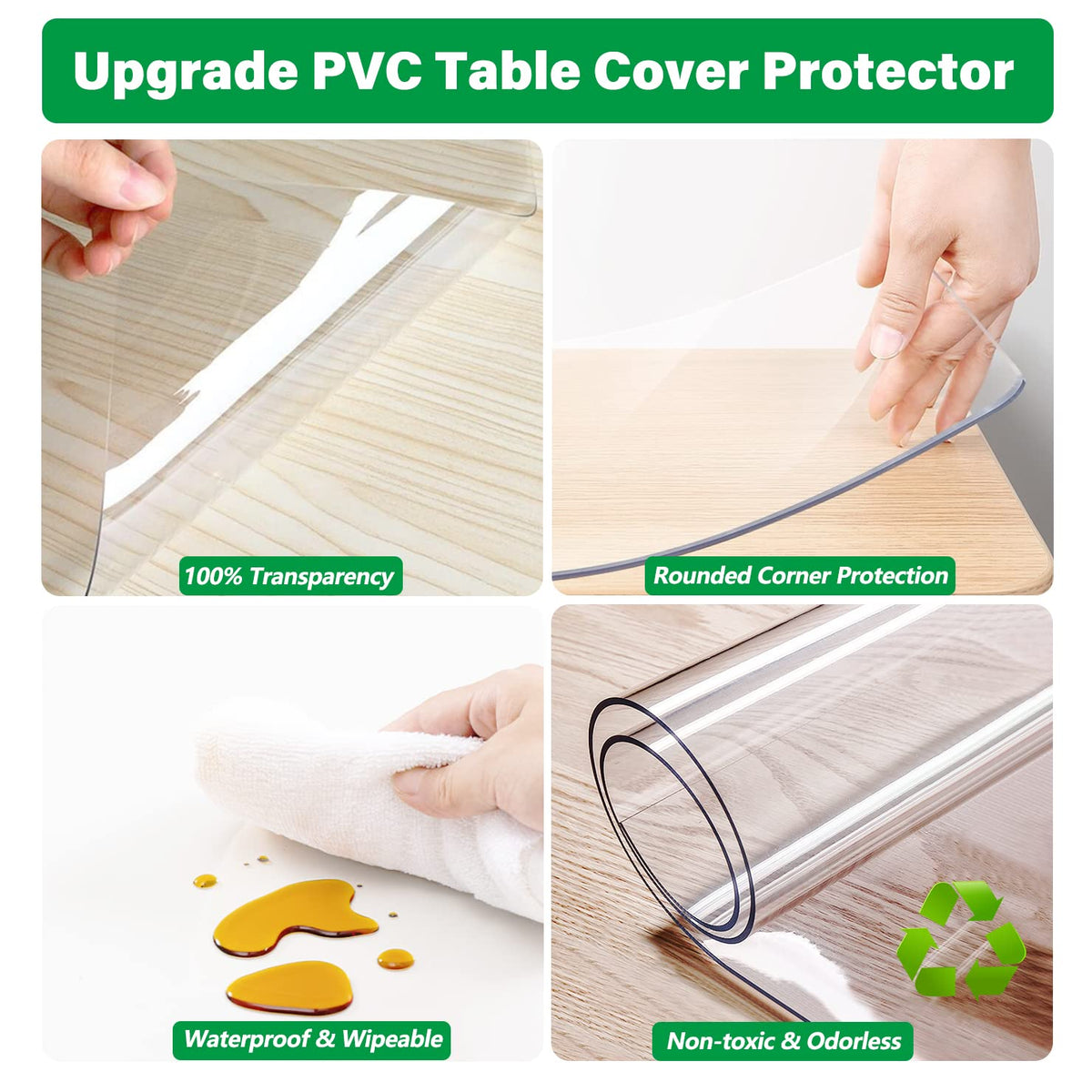 Crystal Clear Plastic Table Protector Cover Mat Vinyl PVC Tablecloth Dining Coffee Table Pad Wood Furniture Protector