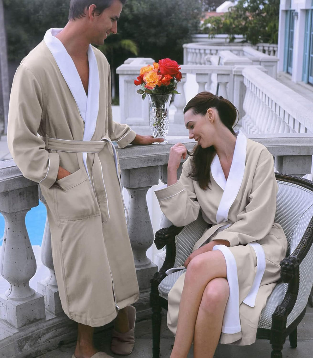 Luxury Spa Robe - Microfiber with Cotton Terry Lining