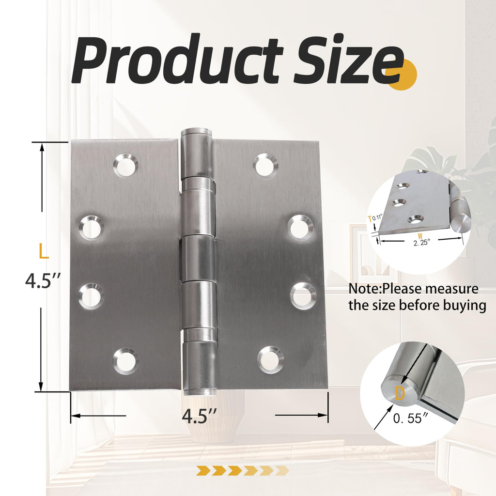 4.5 inch X 4.5 inch Heavy Duty Commercial Door Hinge