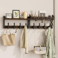 35" Coat Rack Wall Mount with Shelf, Rustic Brown