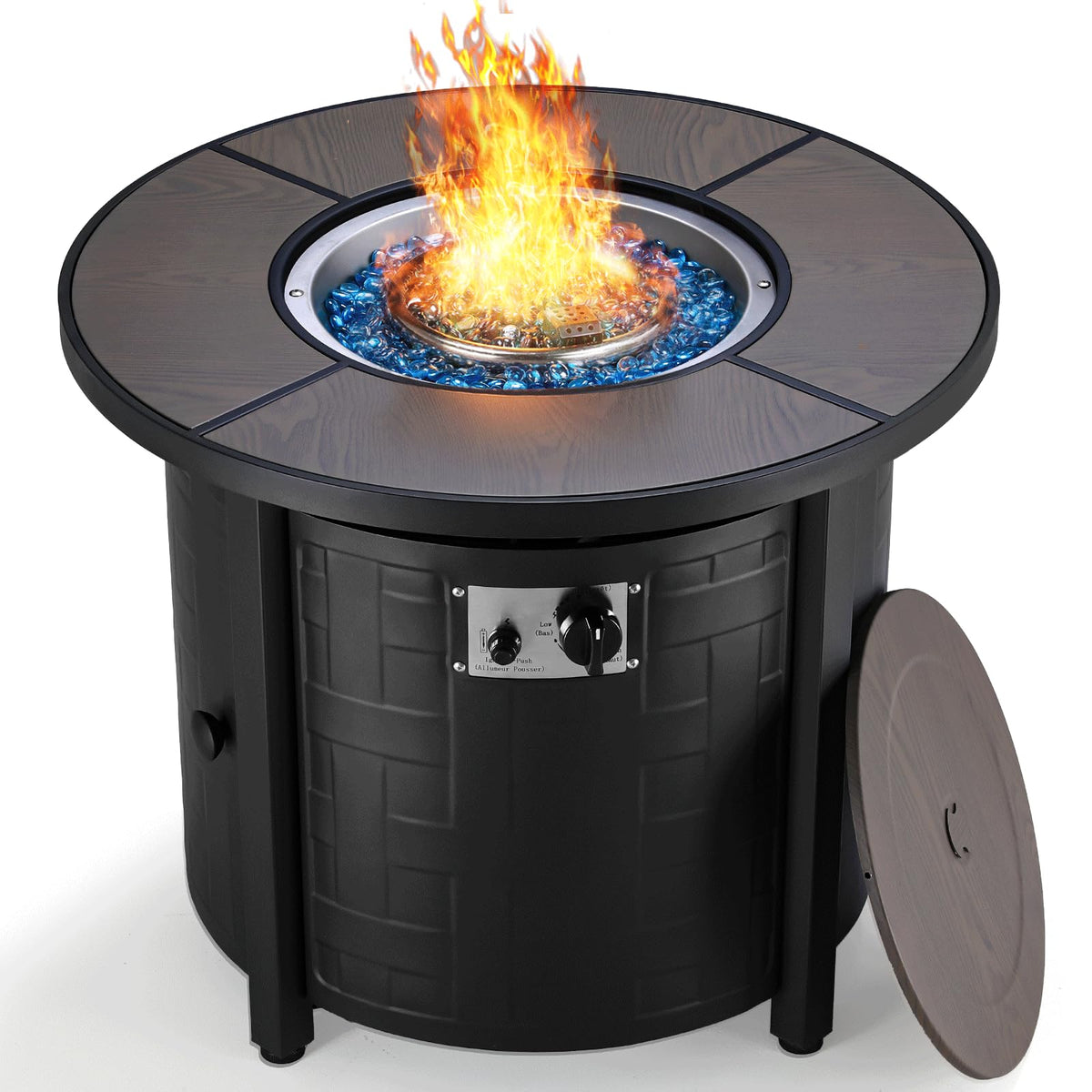 30-Inch Round Propane Fire Pit Table, 50, 000 BTU
