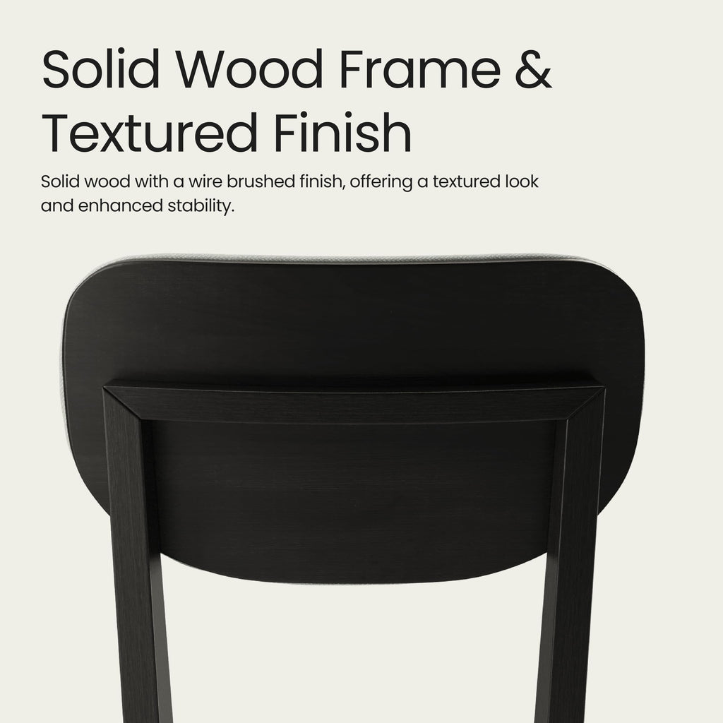 Inspired Bertoia Style Solid Wood Dining Chairs Set of 4, Mid Century Modern Upholstered Kitchen Chairs with 3.3" Thick Cushion, Farmhouse