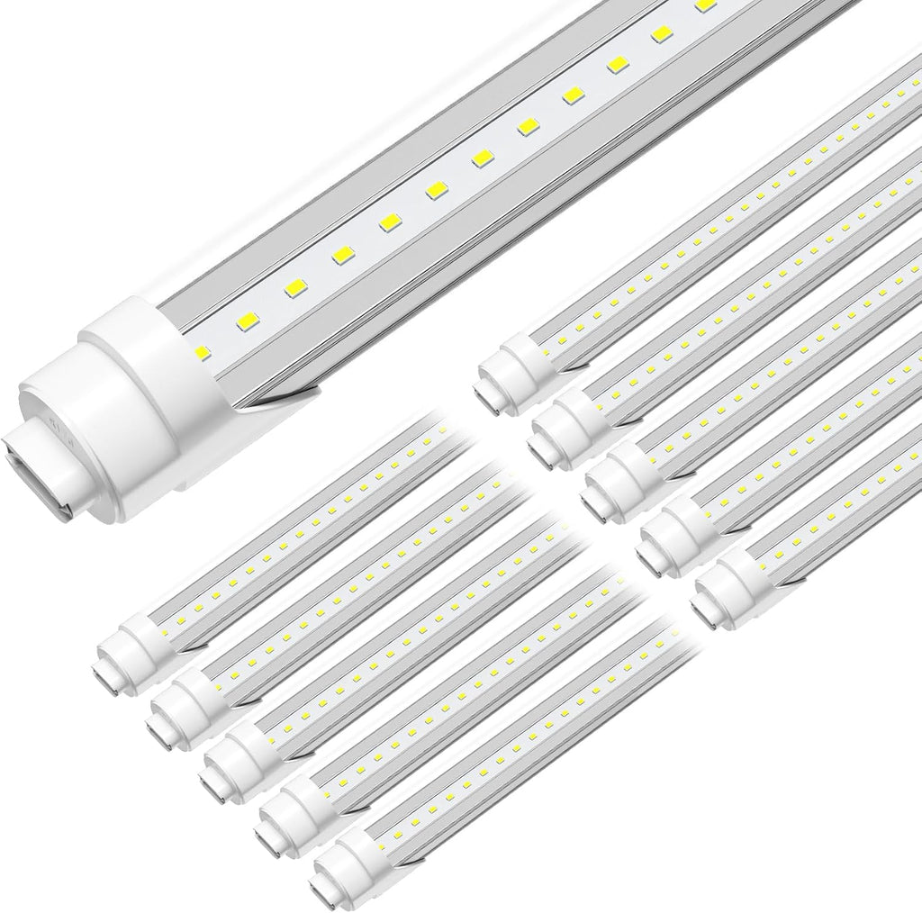 8ft R17D LED Tube Light, 8 Foot Led Bulbs, 40W 6000K 4800LM 10 Pack
